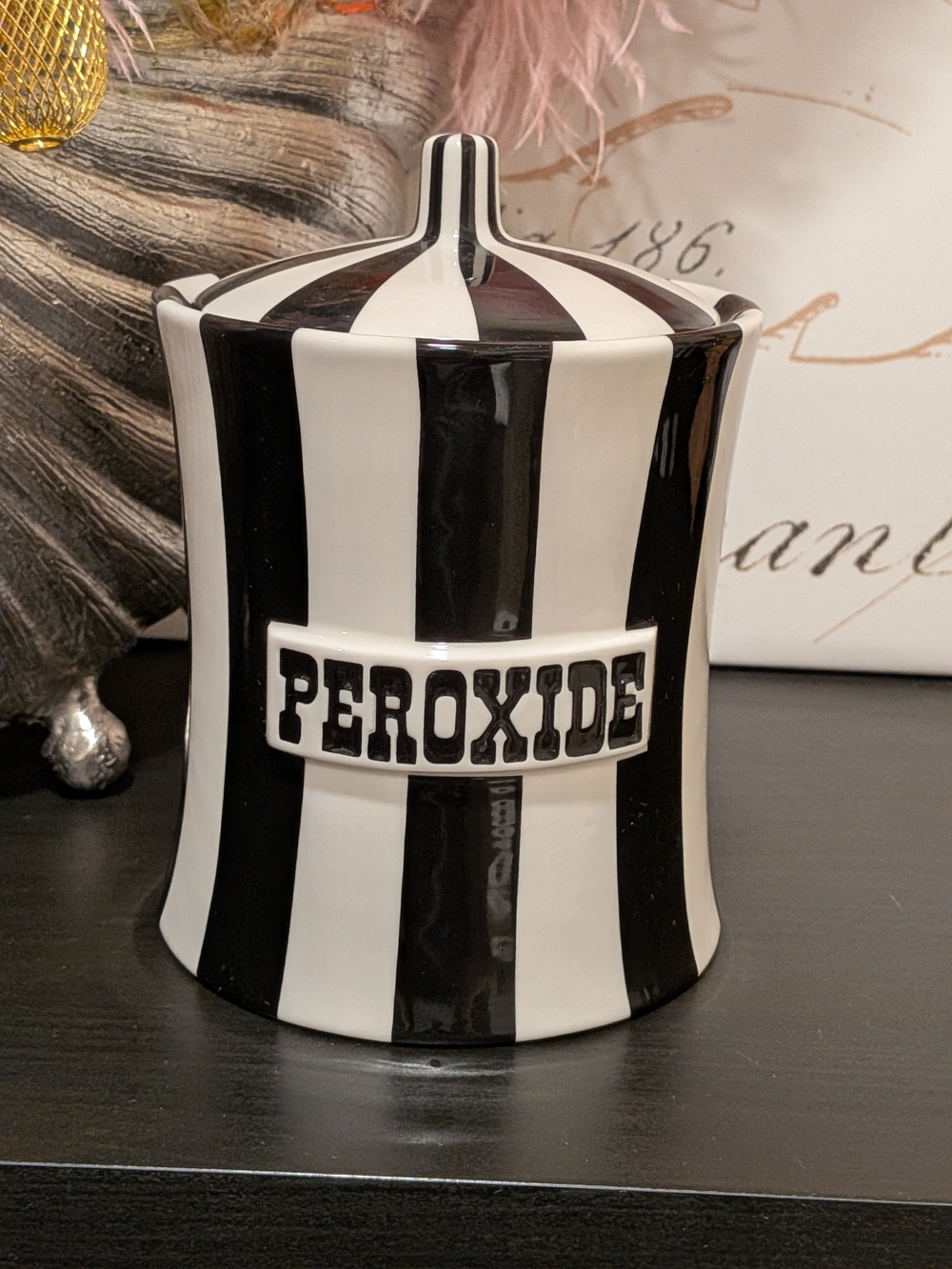 Jonathan Adler Vice Peroxide Black White Canister Rare Retired